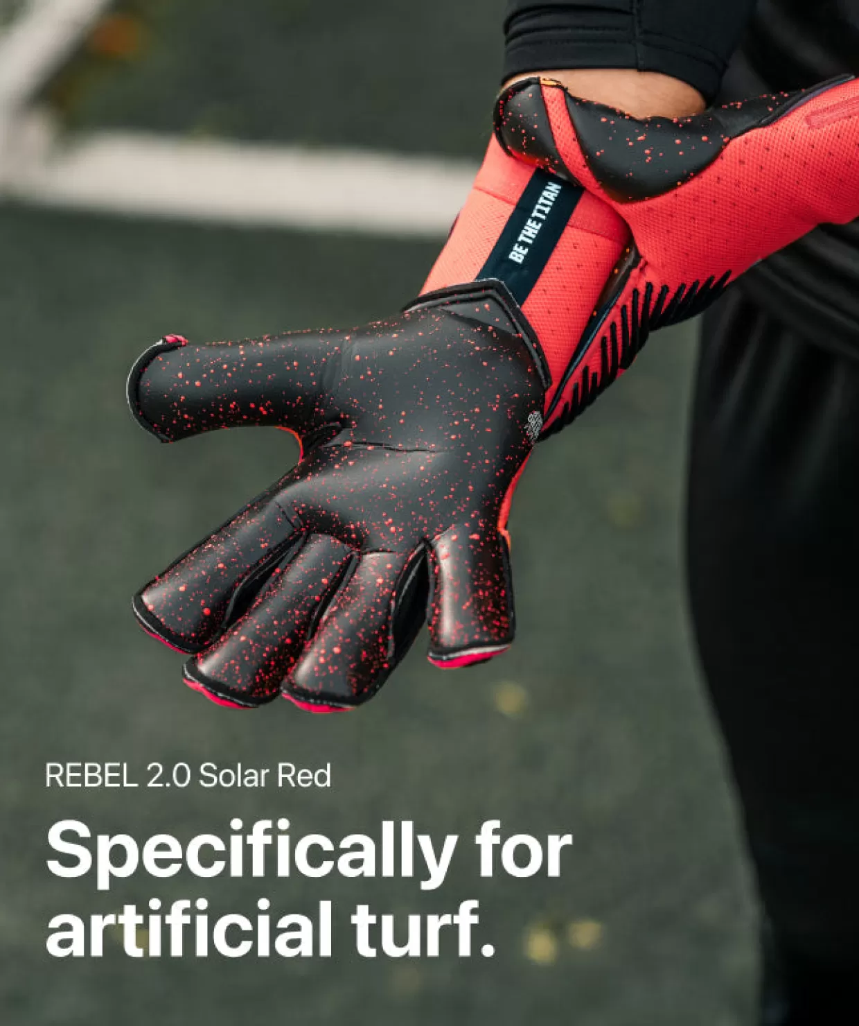 Kinderen T1TAN Keepershandschoenen Voor Kinderen | Met Fingersave^Rebel 2.0 Solar Red Junior Pro (FP)